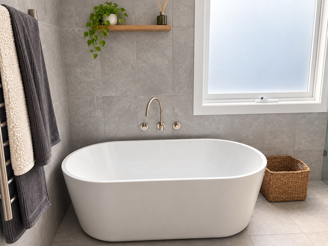 Freestanding bath — Renovation and addition in Coburg, Melbourne