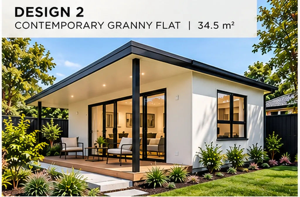 Illustrative concept render of the Contemporary granny flat