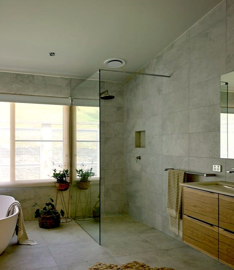 Hallway — Extension with rammed earth walls in Smith's Gully, Melbourne